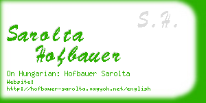 sarolta hofbauer business card